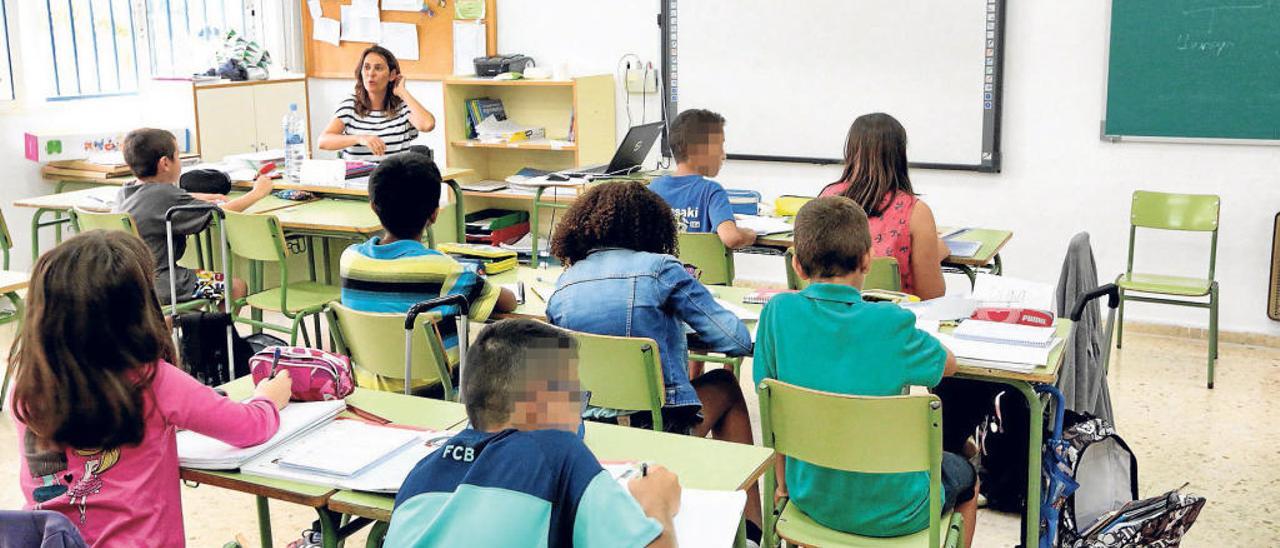 Alumnos de Primaria de un colegio público de Benidorm, en una imagen reciente.