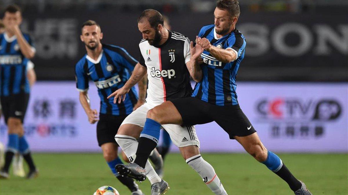 Higuaín, durante un partido de la pretemporada