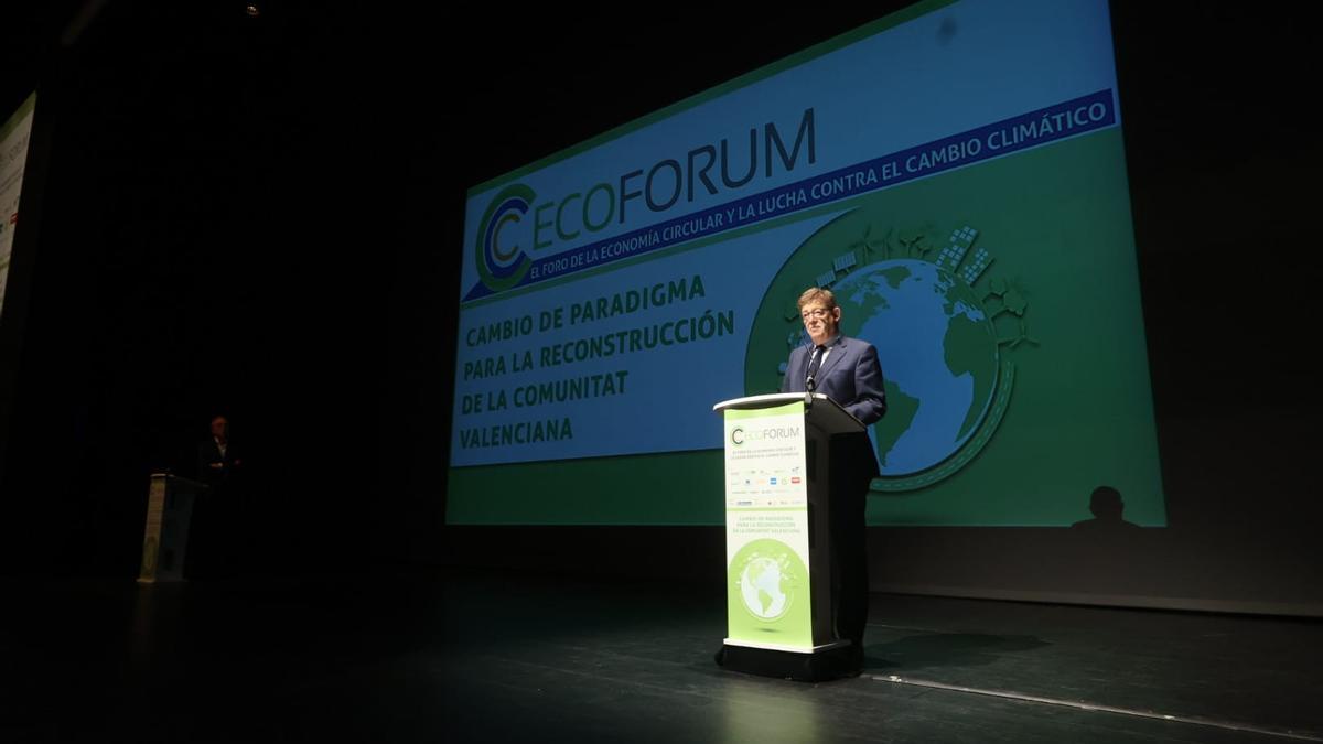 Ximo Puig, este miércoles en el Ecoforum en Castelló.