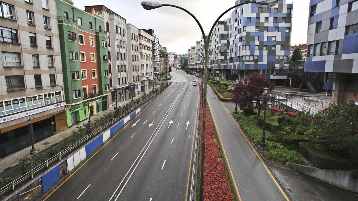 Oviedo desierta durante la cuarentena