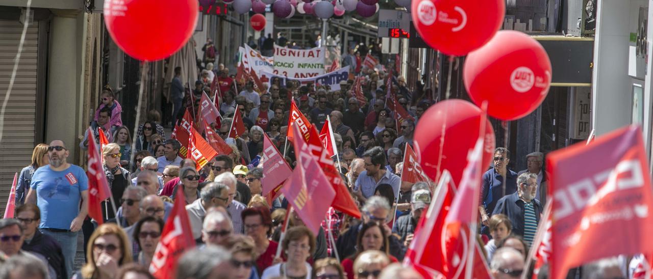 La manifestación del Primero de Mayo de Elche en 2018