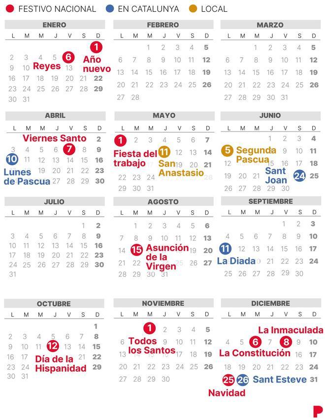 Calendari laboral de Badalona del 2023 (amb tots els dies festius)