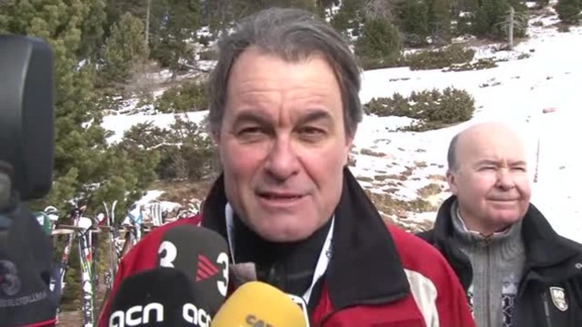 Declaraciones de Artur Mas desde la pista de esquí.