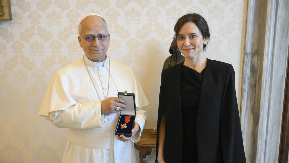 Díaz Ayuso ve al papa con "mucha ilusión" por su visita a Madrid y "con una gran expectación de estar allí"
