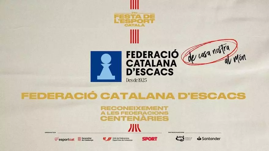 Reconeixement a la Federació Catalana d'Escacs per federació centenària