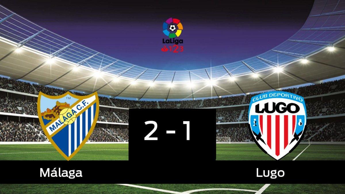 El Málaga derrota en casa al Lugo por 2-1