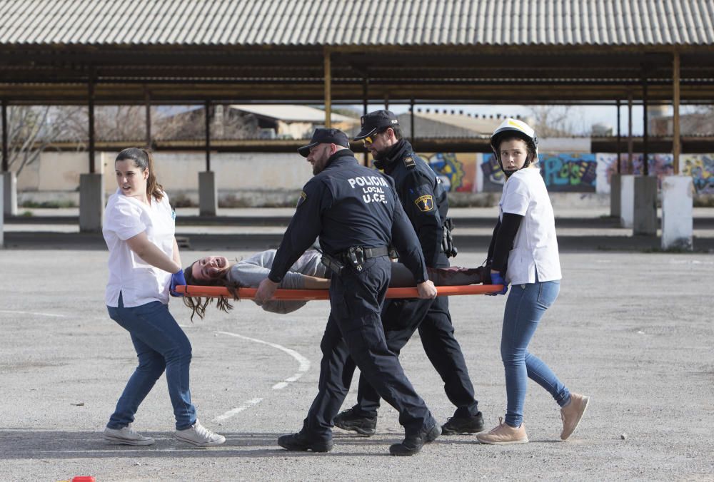 Simulacro de la Escuela de Enfermería de Castelló