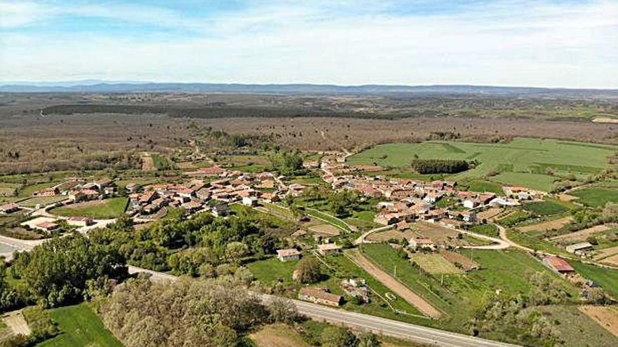 Vista aérea de Ceadea de Aliste, donde se ha realizado la concentración parcelaria.