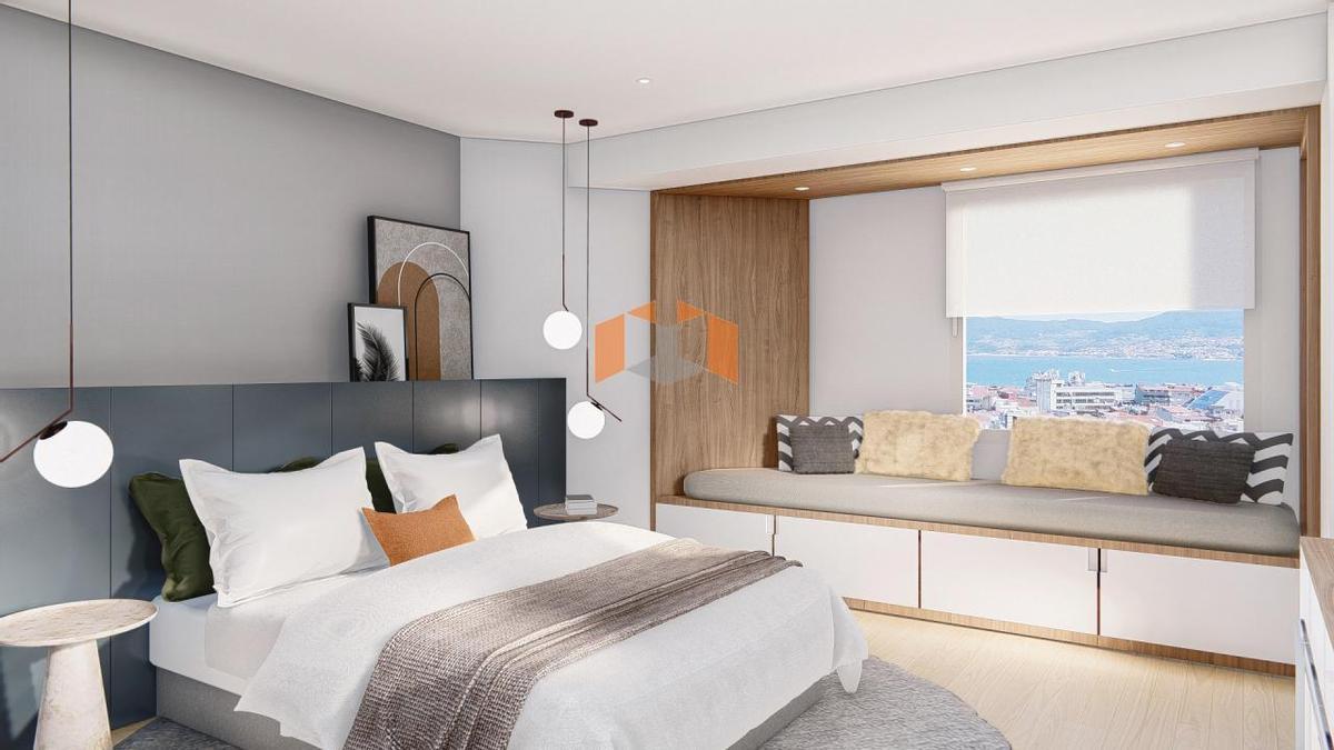 Dormitorio piso en Vigo