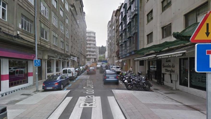 Tramo de la calle Canceleiro que se cortará al tráfico por obras.