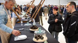 Venta de trufas negras en la feria Trufforum de Vic