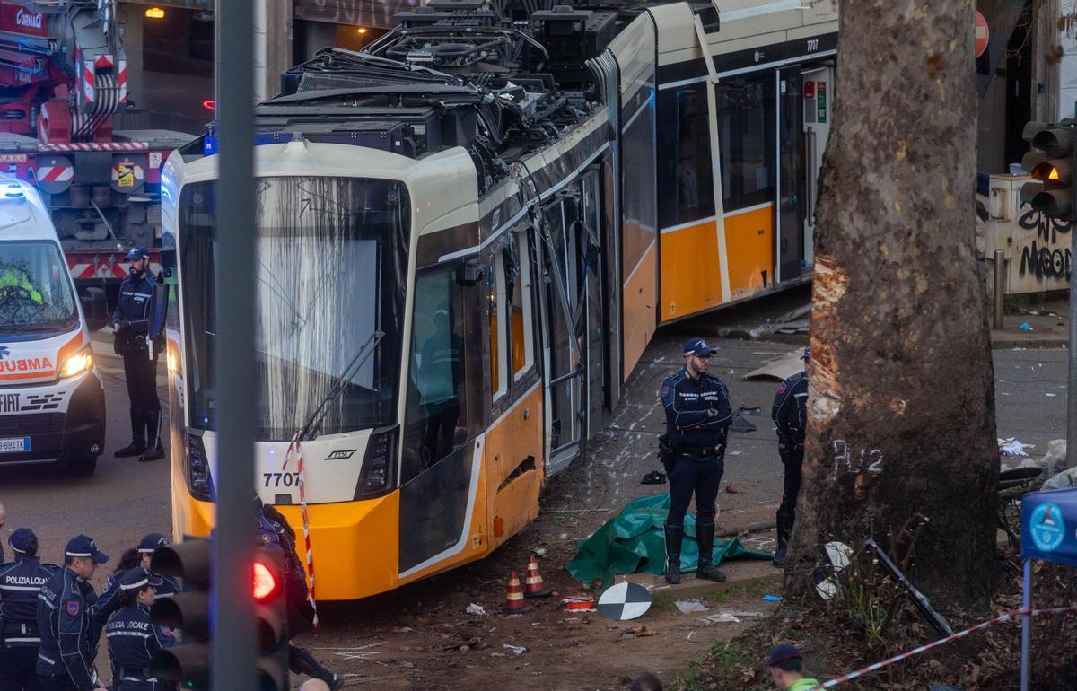 Accidente de tranvía en Milán.