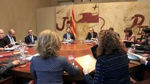 Reunión del Govern presidida por Quim Torra.