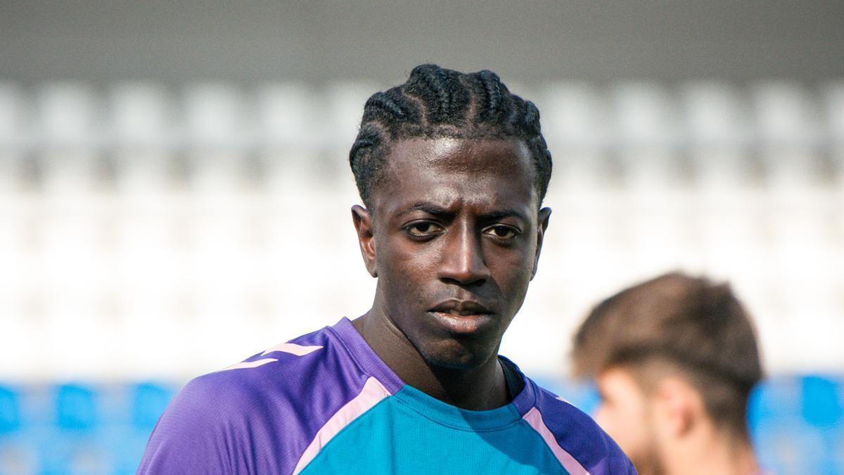 Mahamadou Balde, en un entrenamiento del CD Tenerife.