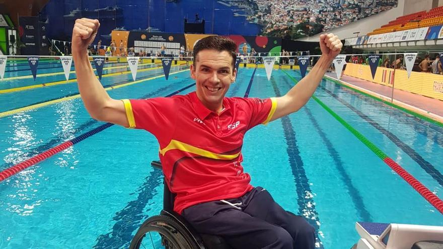 El nadador Francisco Salinas, en la piscina sede del Europeo.