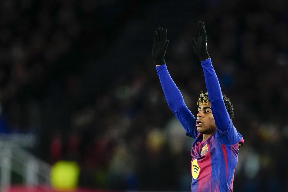 Lamine, en el partido ante el Copenhague