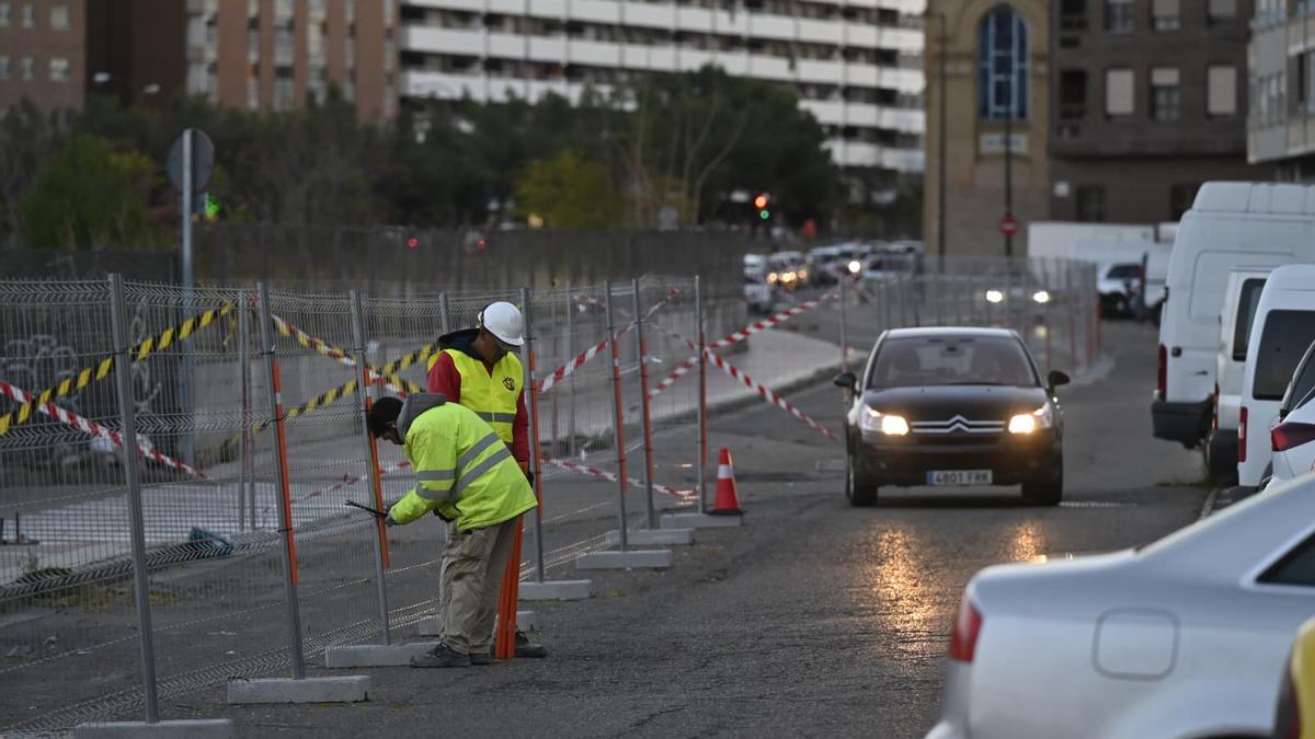 Atención obras: las vallas llegan al entorno del Portillo, en Zaragoza
