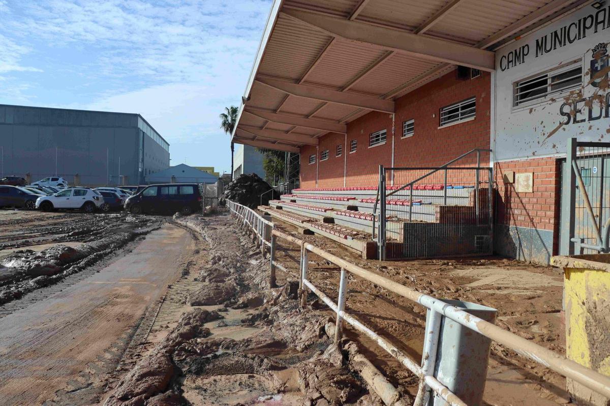 El campo municipal de Sedavía ha quedado destrozado.