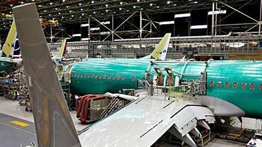 Un avió 737 MAX en una fàbrica de Boeing a Renton, Washington