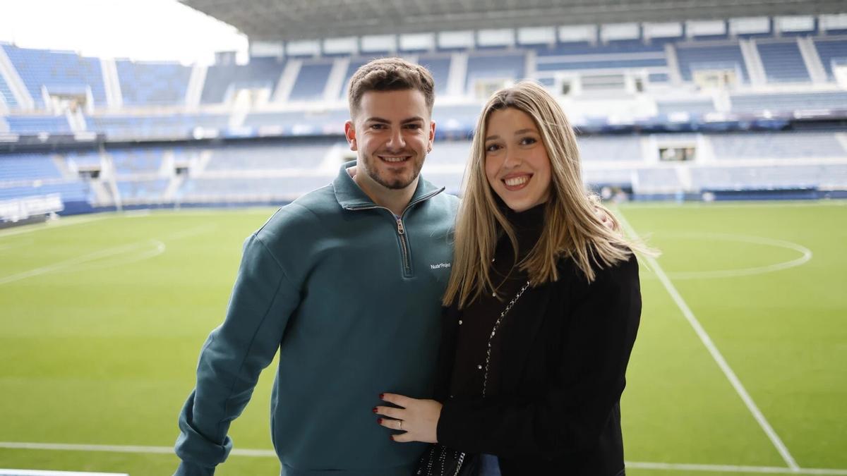 Álvaro y Aída, la pareja de malagueños que ha ganador el concurso 'Un sueño en La Rosaleda'