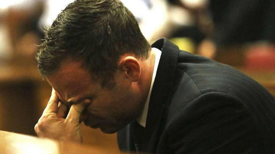 Pistorius, tras la lectura del veredicto. efe