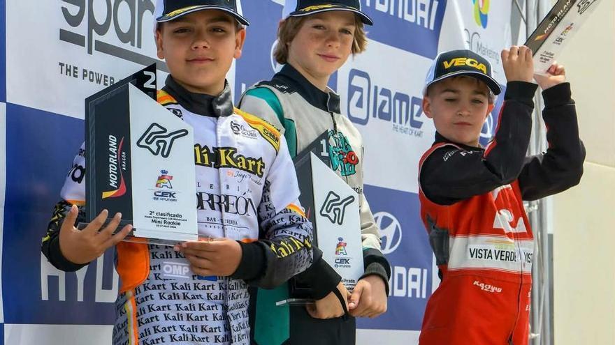 El cangués Brandon Alonso, segundo y tercero en las carreras del Motorland Aragón