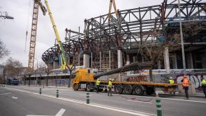 Obras en el Camp Nou, este lunes en Barcelona.