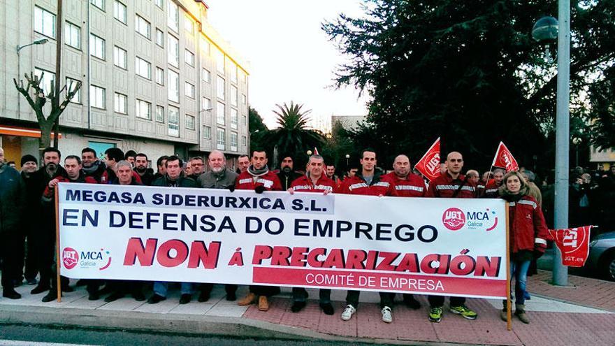 Manifestación de los trabajadores de Megasa.