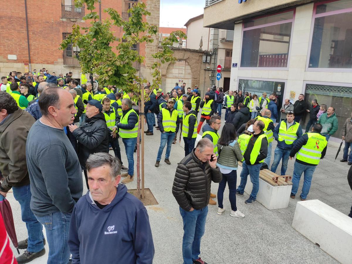 GALERÍA | La concentración de agricultores y ganaderos ante los juzgados de Benavente, en imágenes