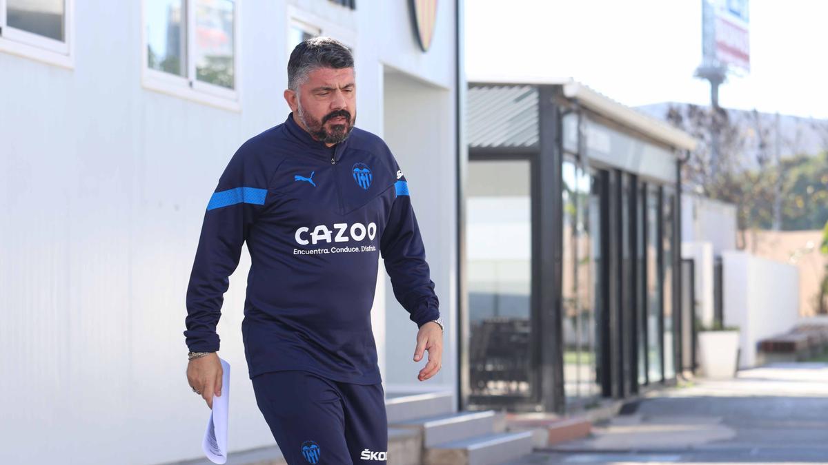 Valencia. Rueda de prensa de Gattuso en Ciudad Deportiva de Paterna . Valencia CF