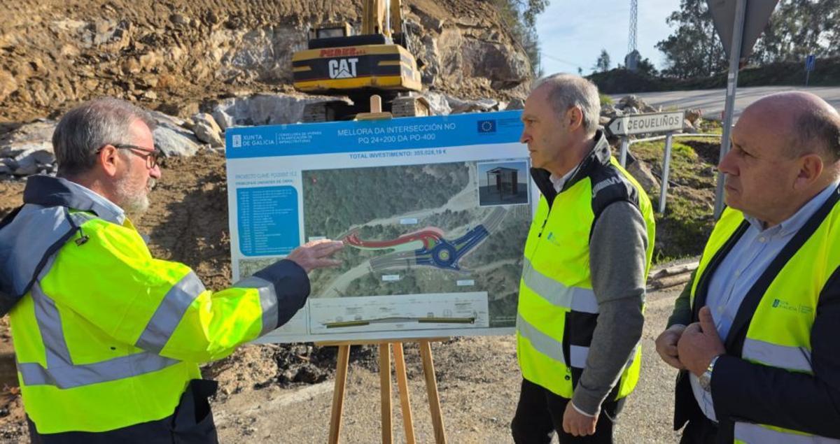 Agustín Reguera y Horacio Gil, ayer, supervisando las obras. | D.P.