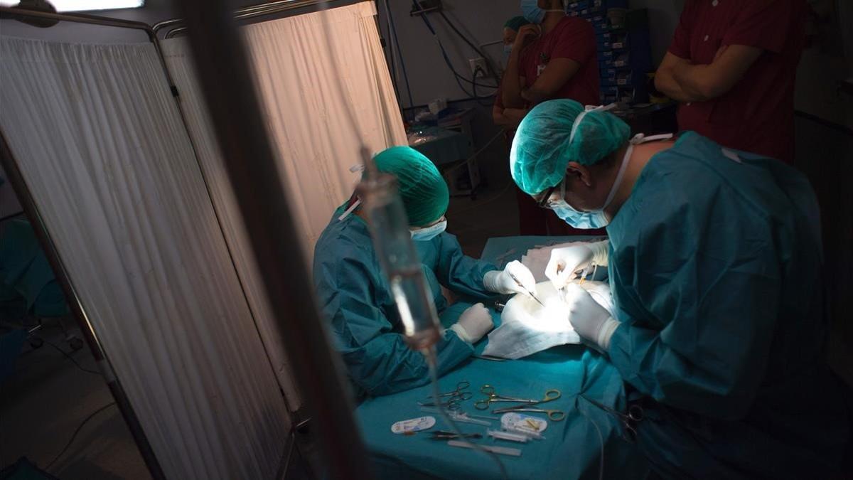 Intervención quirúrgica en el Hospital de la Paz, en el 2017.