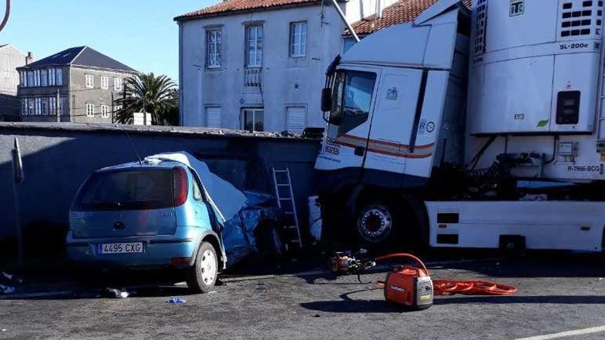 Estado en el que quedaron los vehículos implicados en el accidente.