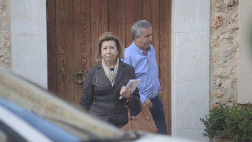 Maria Antònia Munar, durante los registros de ayer en su domicilio