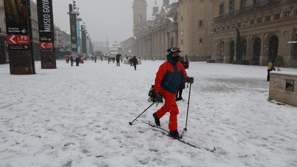 La gran nevada caída en Zaragoza en 2021