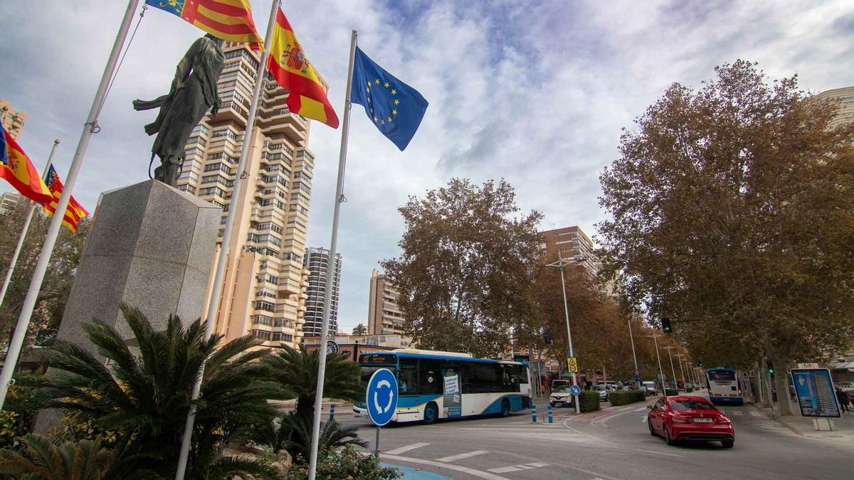 La avenida del Mediterráneo de Benidorm.