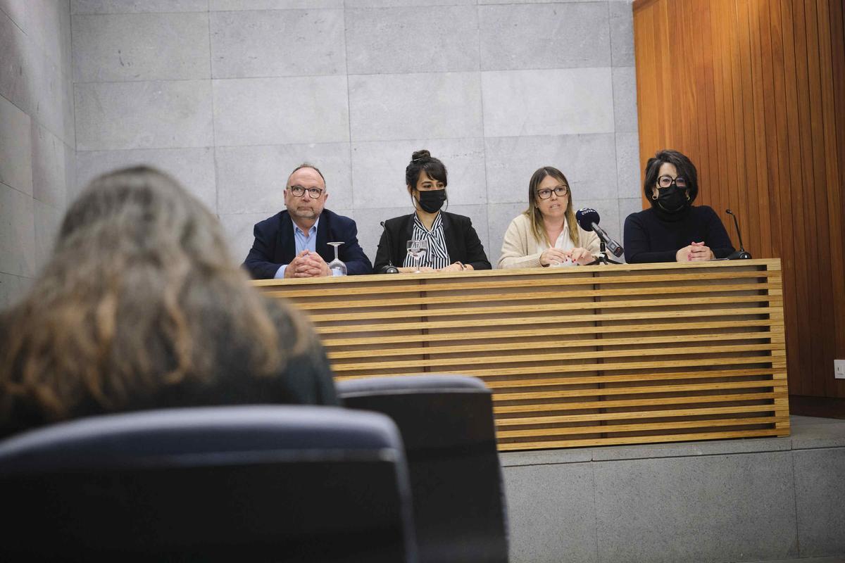 Los organizadores de las jornadas ayer durante su presentación en La Laguna.