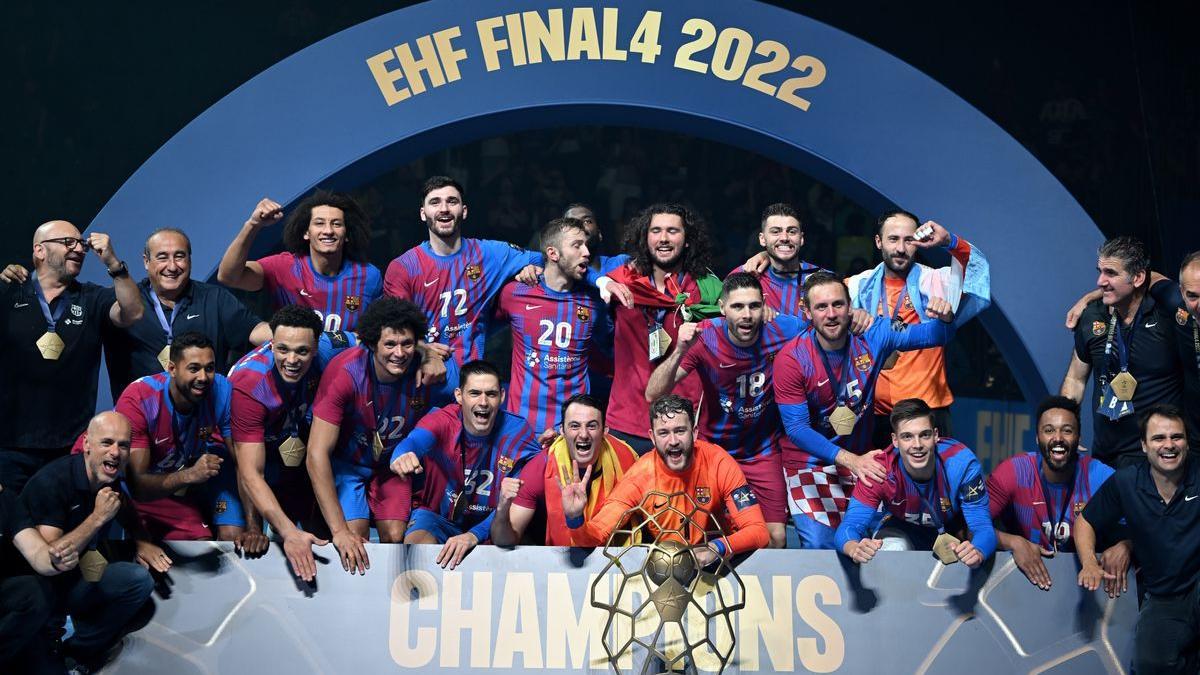 El Barça celebrando la Champions en 2022