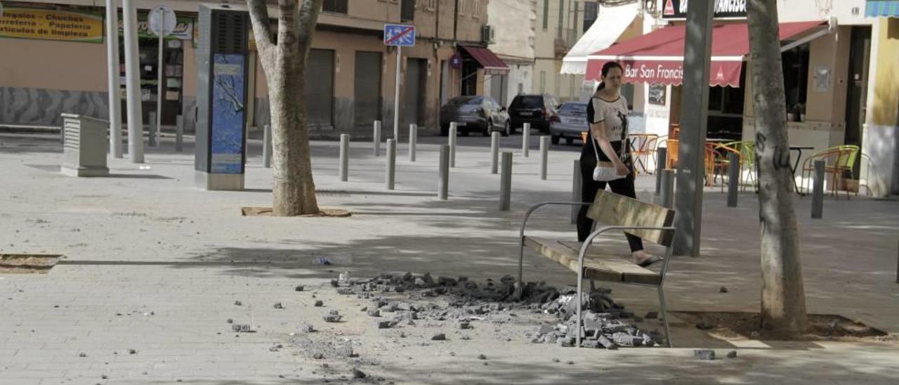 Plaza Sant Francesc Xavier, en la barriada palmesana de La Soledat, donde ocurrieron los hechos el miércoles por la tarde.