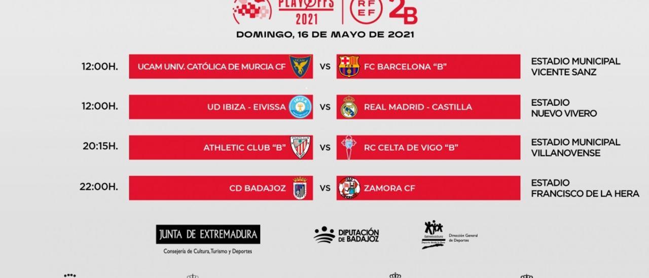 Cuadro de competición del &#039;play-off&#039; a Segunda con los nuevos horarios actualizados.