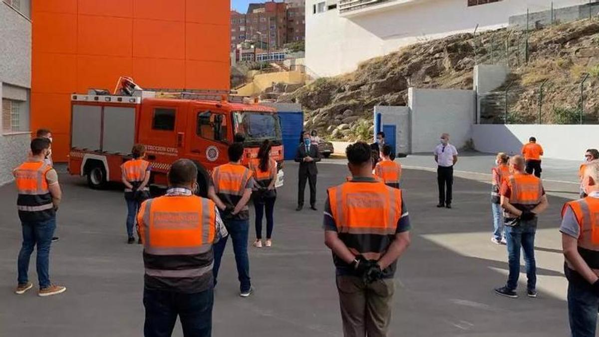 Un grupo de trabajadores de Protección Civil