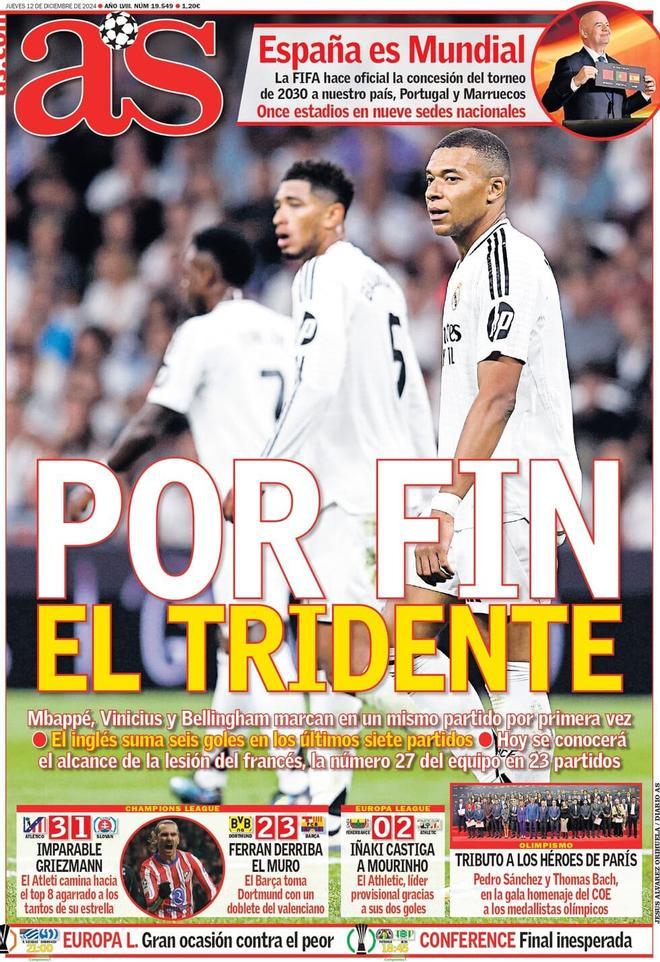 Las portadas de los periódicos deportivos de hoy, jueves 12 de diciembre