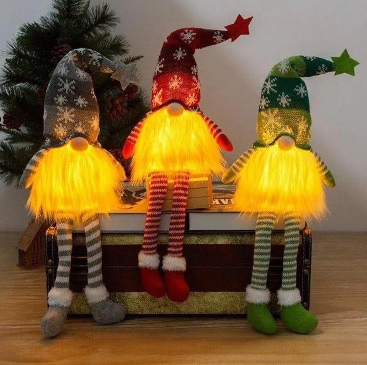 Gnomitos navideños con luz