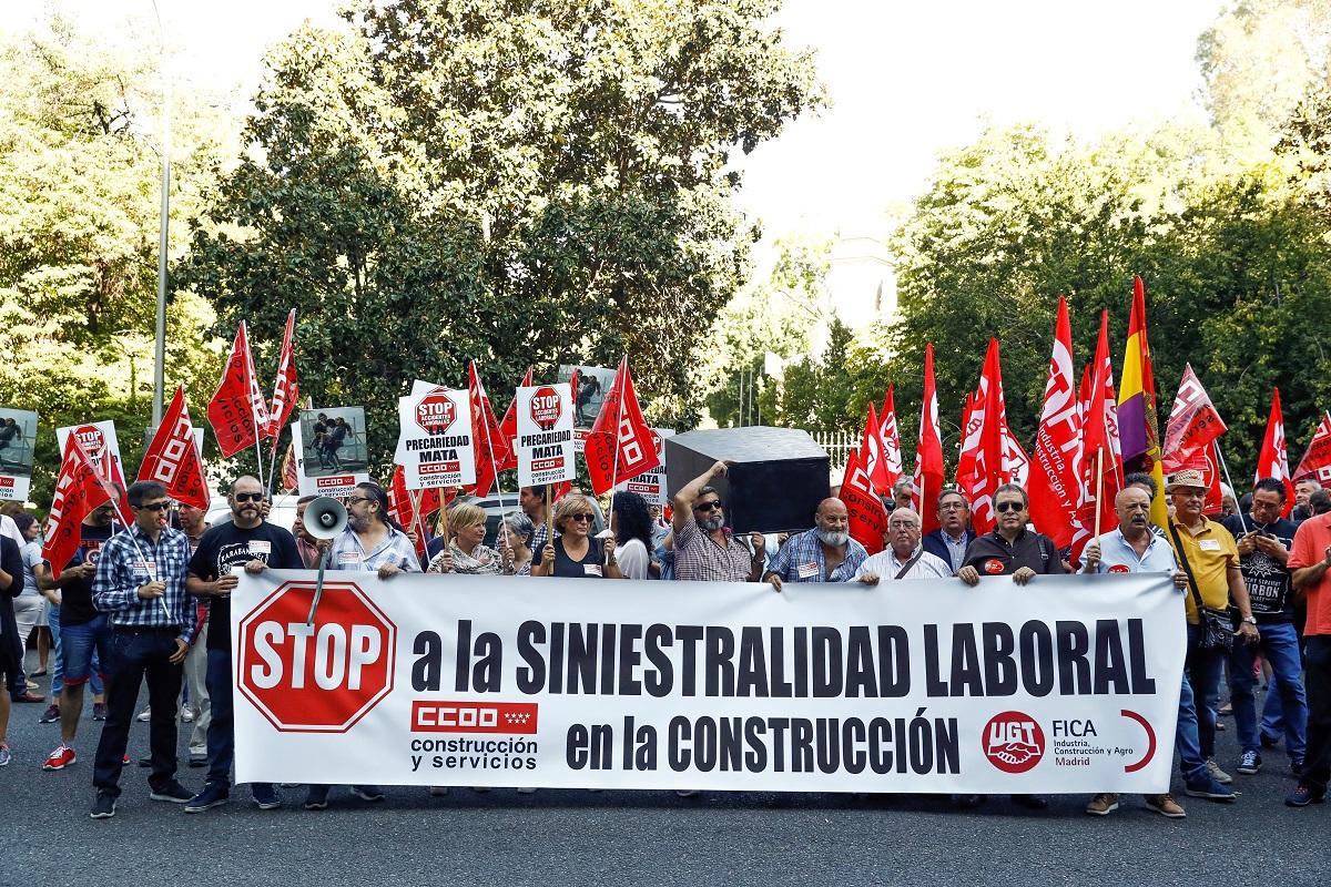 Trabajadores durante una manifestación contra la siniestralidad laboral, en una imagen reciente.