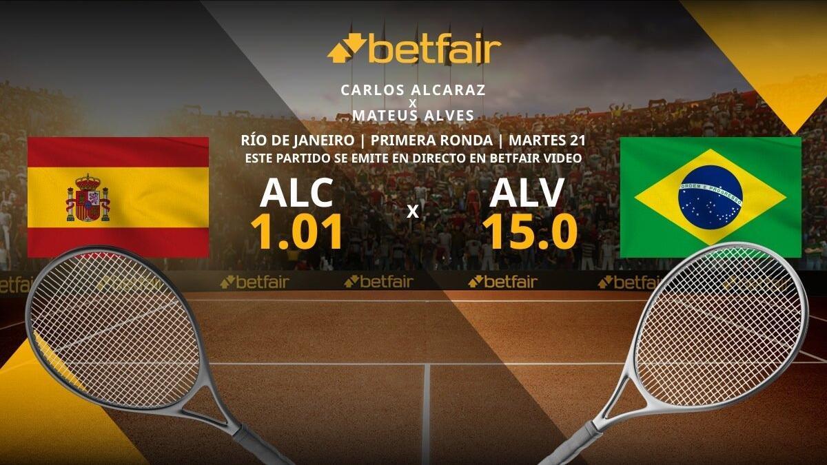 Carlos Alcaraz vs. Mateus Alves: horario, TV, estadísticas y pronósticos del Rio Open