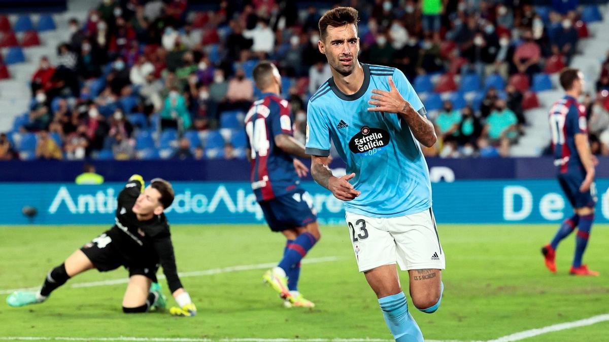 Brais Méndez celebra su gol contra el Levante