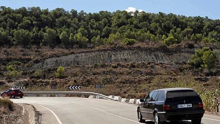En primer término, la carretera de Rebate que da acceso a las primeras estribaciones de la Sierra de Escalona y la Dehesa de Campoamor.