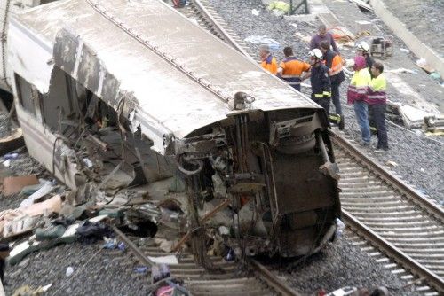 Las imágenes del accidente ferroviario de Santiago de Compostela