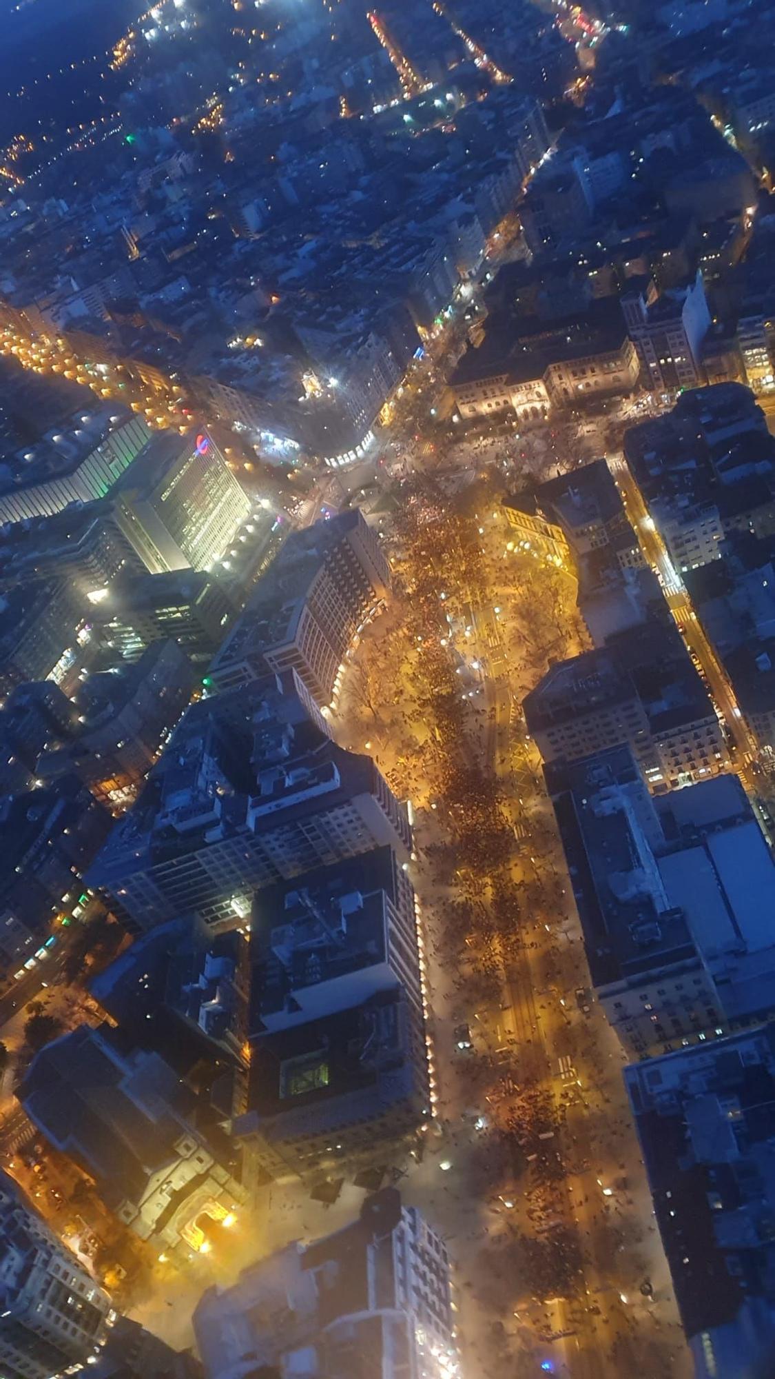 Vista aérea de la marcha