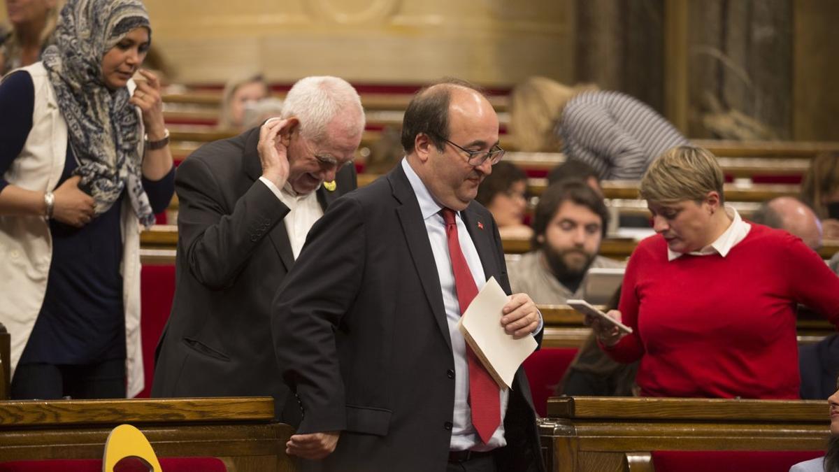 Miquel Iceta, en el Parlament.